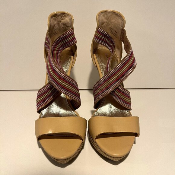 Bakers McKenna 9B Heels – Multi Color Elastic Straps, Used, No Original Box - Picture 1 of 4